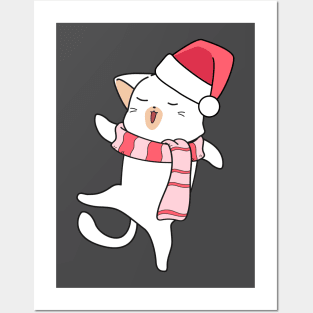 Christmas cat Posters and Art